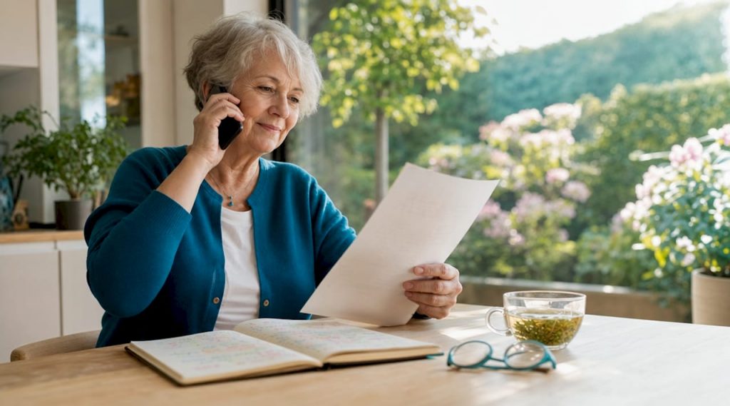 Frau organisiert Genesungsphase telefonisch – Alltagshilfe Oberbayern, Raum Rosenheim und Miesbach