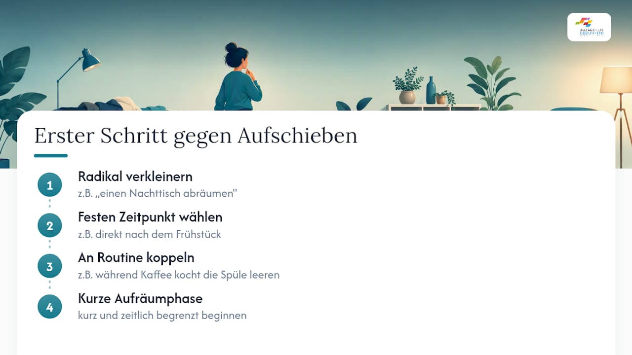 Vier Tipps, um das Aufräumen nicht aufzuschieben
